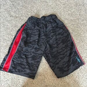 Reebok Kids Black and Red Patterned Shorts